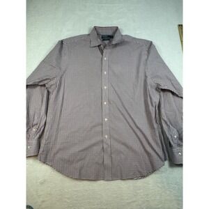 Polo Ralph Lauren Regent Button Down Shirt Mens 18 Custom Fit Red Blue Gingham